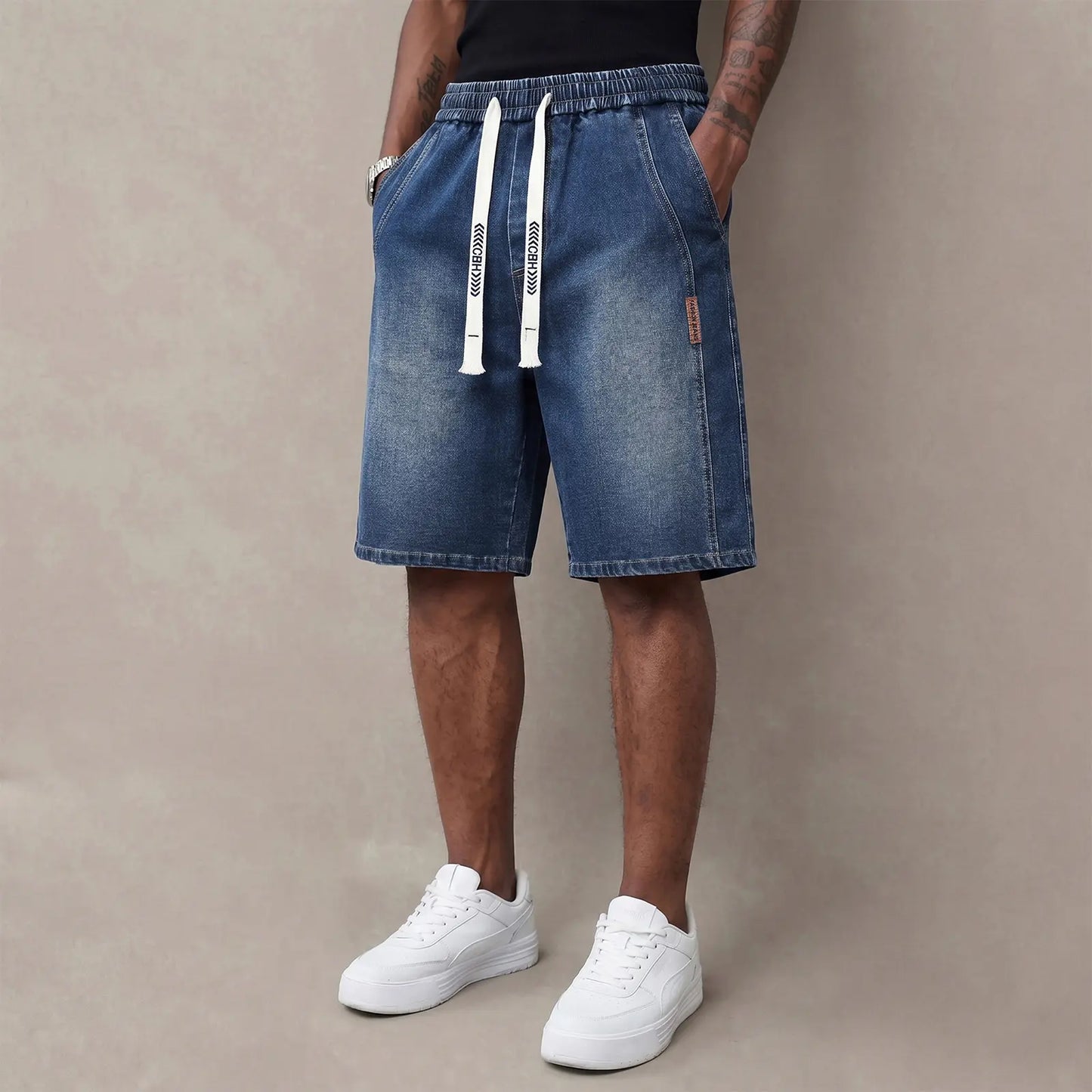 Men’s Lightweight Denim Shorts - Trendy Summer Stretch Pants