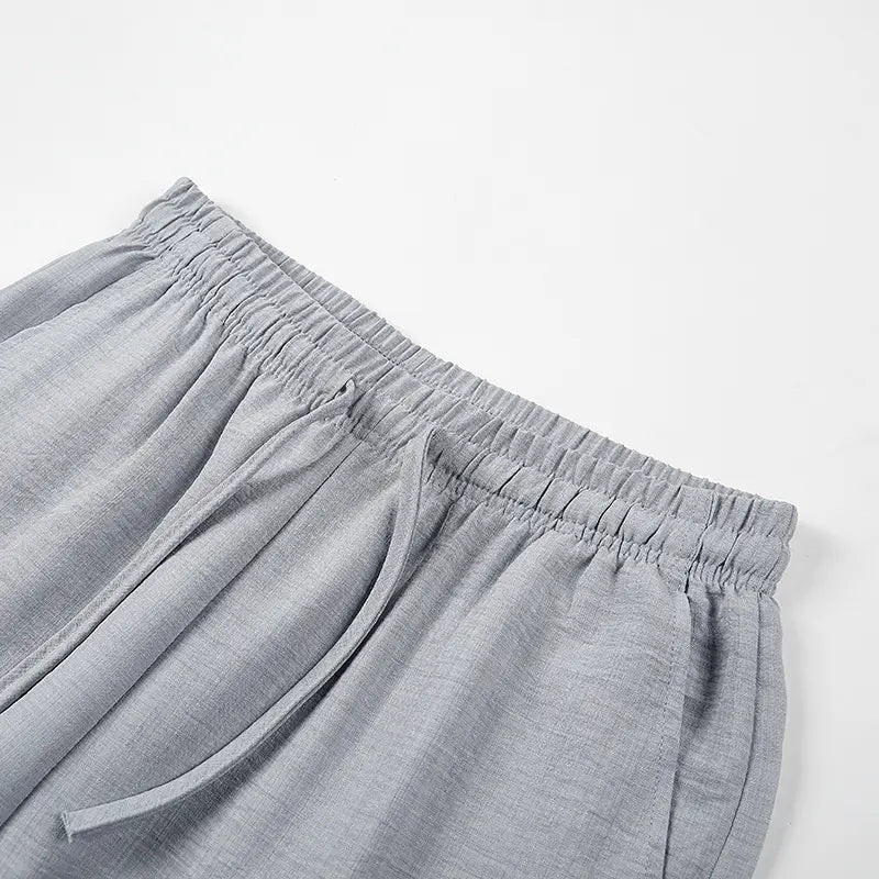 Men’s Lyocell Linen-Blend Mid-Length Shorts – Loose Fit, Breathable & Lightweight
