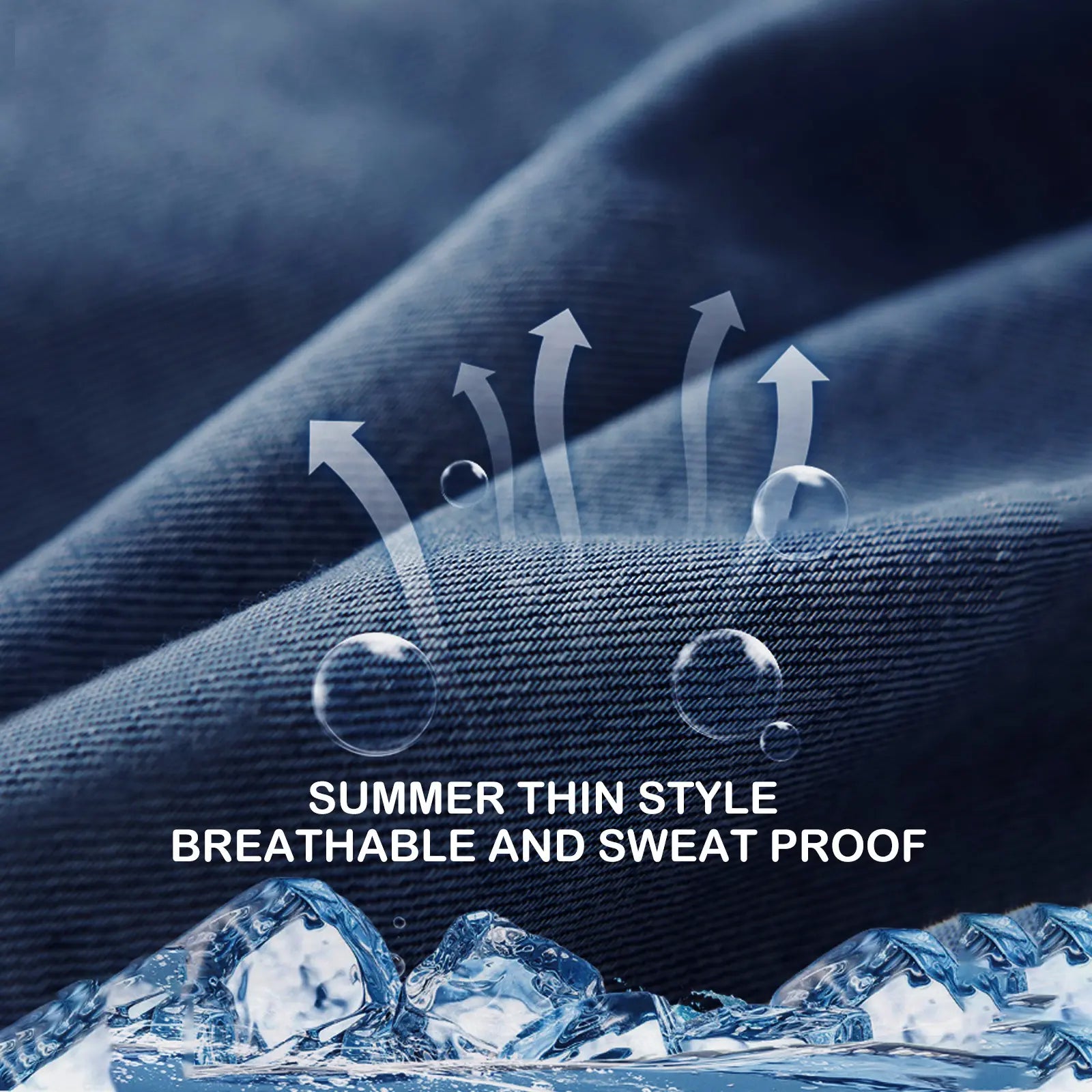 Breathable summer denim shorts fabric detail