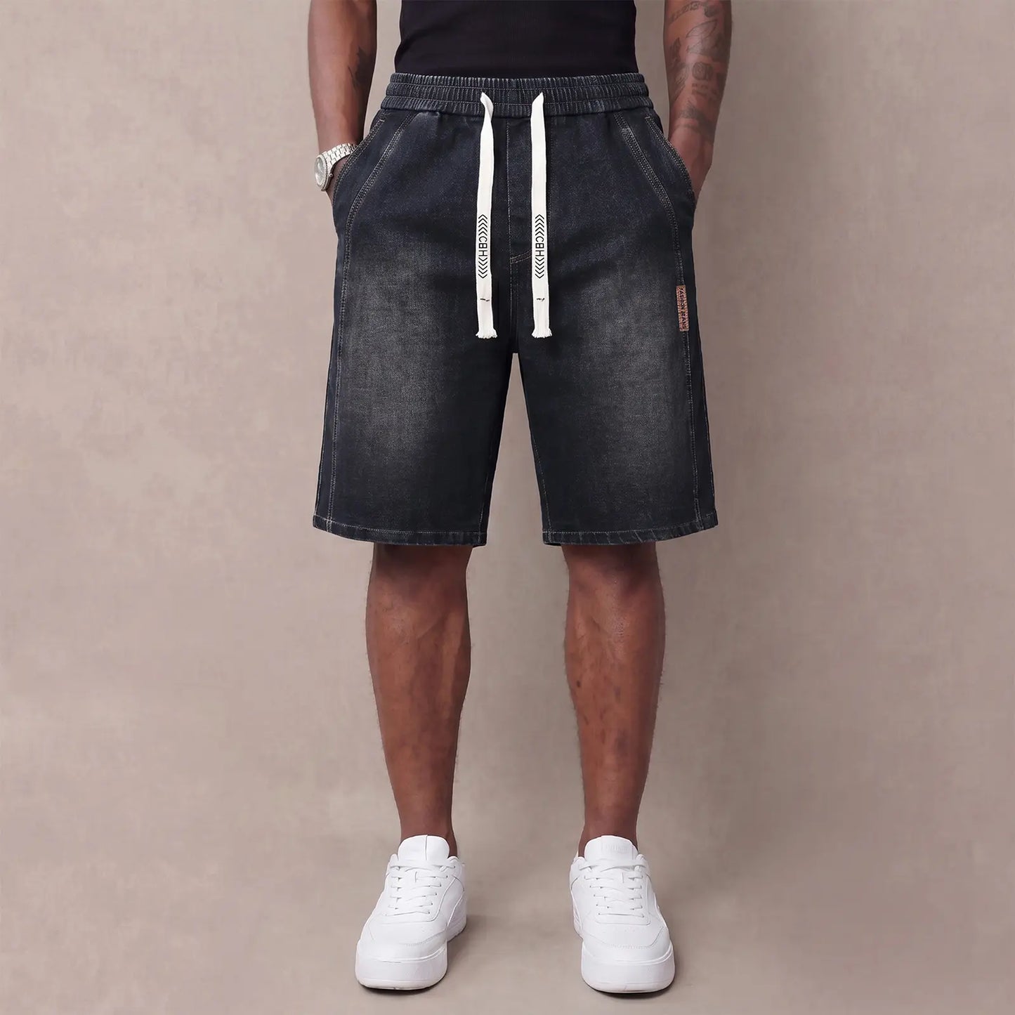 Men’s Lightweight Denim Shorts - Trendy Summer Stretch Pants