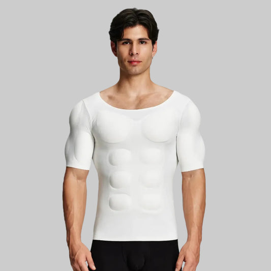 Men’s Seamless Muscle-Fit T-Shirt with Removable Chest Pads