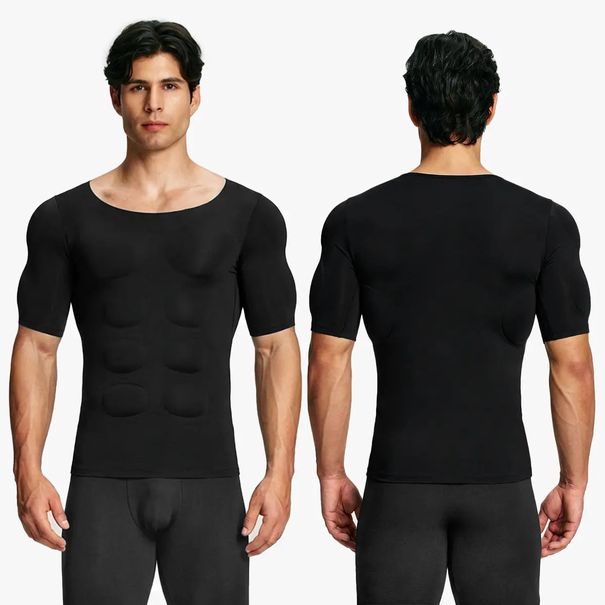 Men’s Seamless Muscle-Fit T-Shirt with Removable Chest Pads